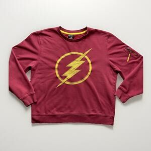 Box Lunch Sweatshirt Womens M Red Flash Fastest Man Alive Embroidered Sweater